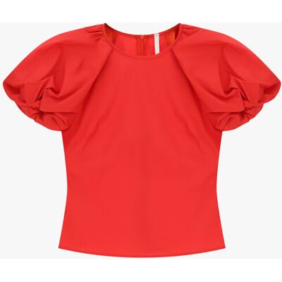 Imperial Blusa Maniche Corte A Palloncino Zip Retro Rosso Xs Imperial Blusa Maniche Corte A Palloncino Zip Retro Rosso Xs