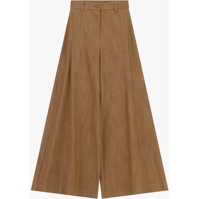 Imperial Pantaloni Palazzo A Vita Alta Con Gamba Ampia Cognac S Imperial Pantaloni Palazzo A Vita Alta Con Gamba Ampia Cognac S