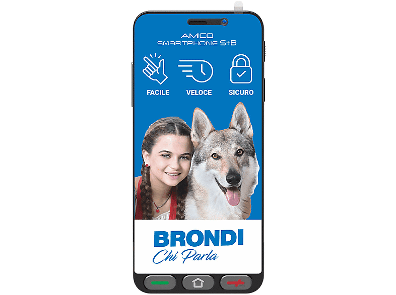 Brondi AMICO SMARTPHONE S+B, 16 GB, BLACK