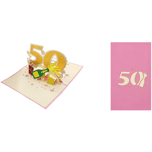 ORIGAMI SURPRISE BIGLIETTO AUGURI  50 ANNI LEI