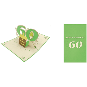 ORIGAMI SURPRISE BIGLIETTO AUGURI  60 ANNI