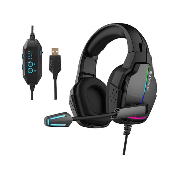 xtreme odyssey 7.1+enc headset cuffie, nero