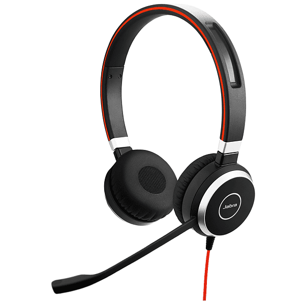 jabra evolve 40 cuffie pc, nero/rosso