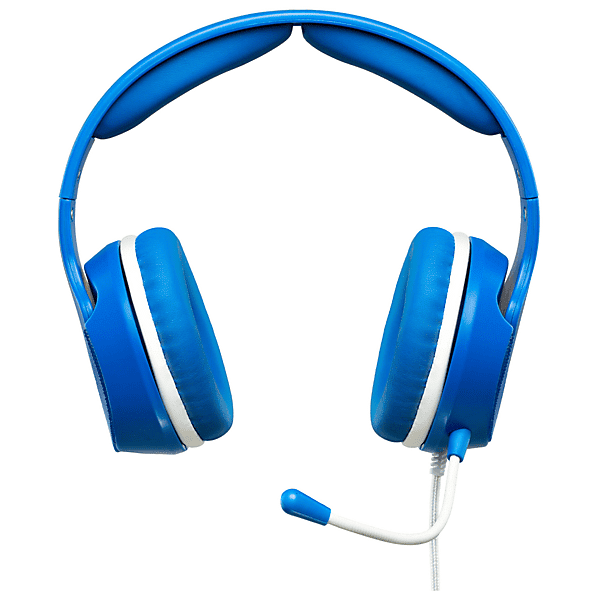 qubick wired gaming headset figc cuffie, bianco/azzurro