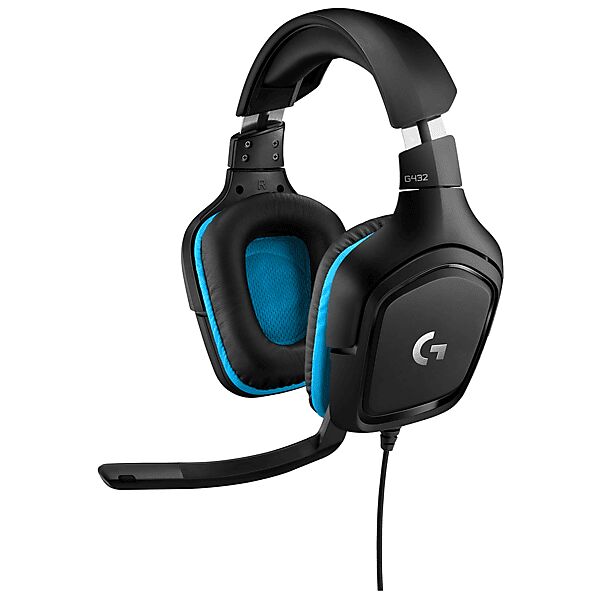 logitech g432 7.1 headset cuffia gaming, nero