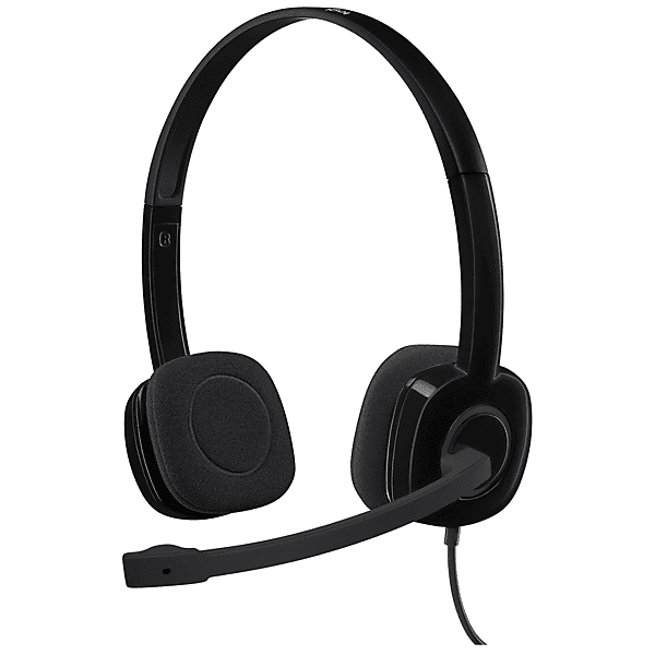 logitech h151 headset stereo cuffie pc, nero