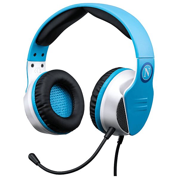 qubick wired headset ssc napoli cuffie, azzurro