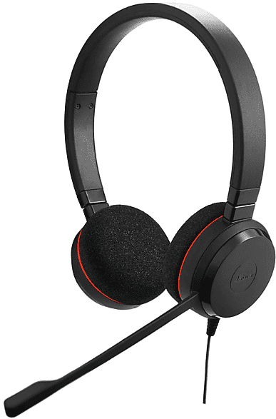 jabra evolve 20 cuffie pc, nero/rosso