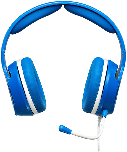 qubick wired gaming headset figc cuffie, bianco/azzurro