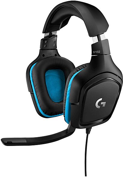 logitech g432 7.1 headset cuffia gaming, nero