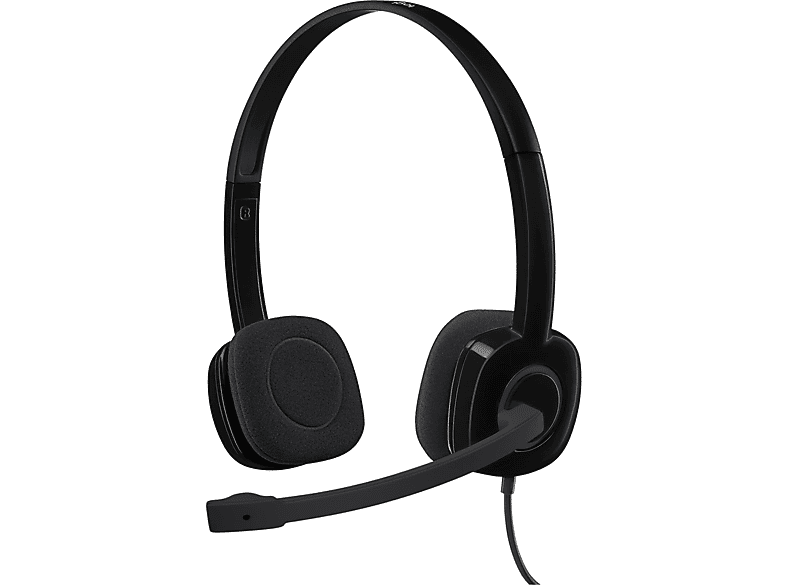 logitech h151 headset stereo cuffie pc, nero