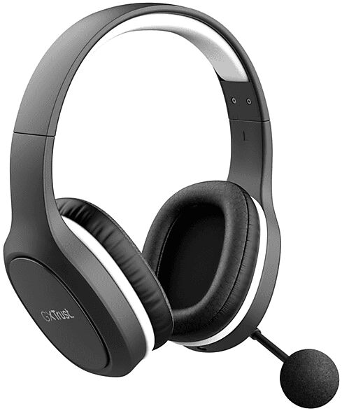 trust gxt391 thian wrls headset cuffie, black/white