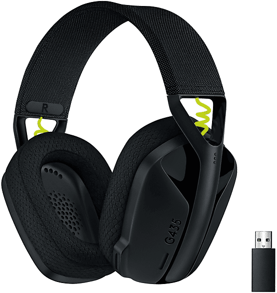 logitech g435 wireless cuffie gaming, nero