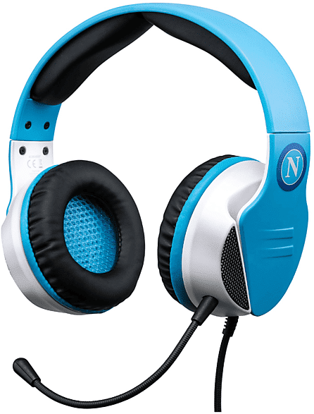 qubick wired headset ssc napoli cuffie, azzurro