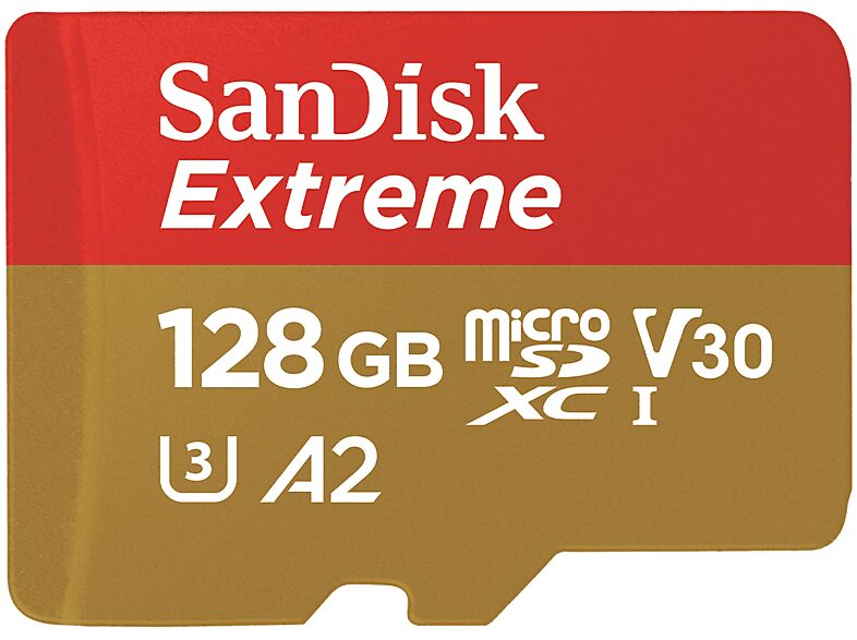 sandisk scheda di memoria  extreme a2 128gb + adatt