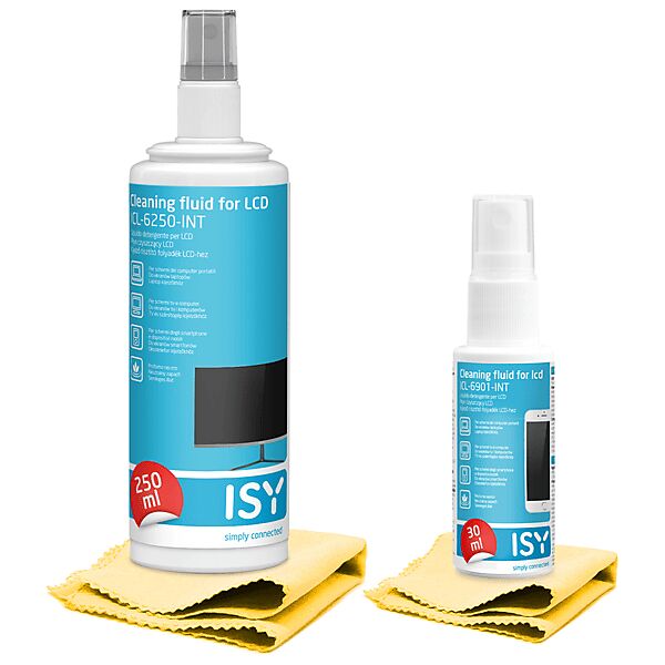 isy set pulizia schermo  tv2spray+2 panni