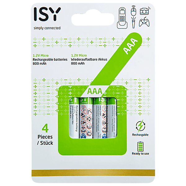 isy batteria  iab-1002 aaa 800mah 4pz