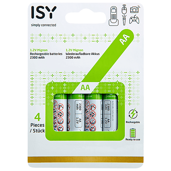 isy batteria  iab-2002 aa 2300mah 4pz