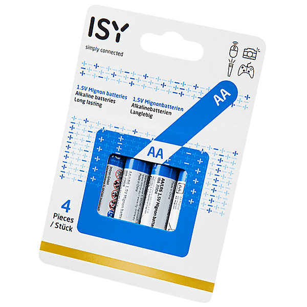 isy batteria  alcaline aa lr06 4pz