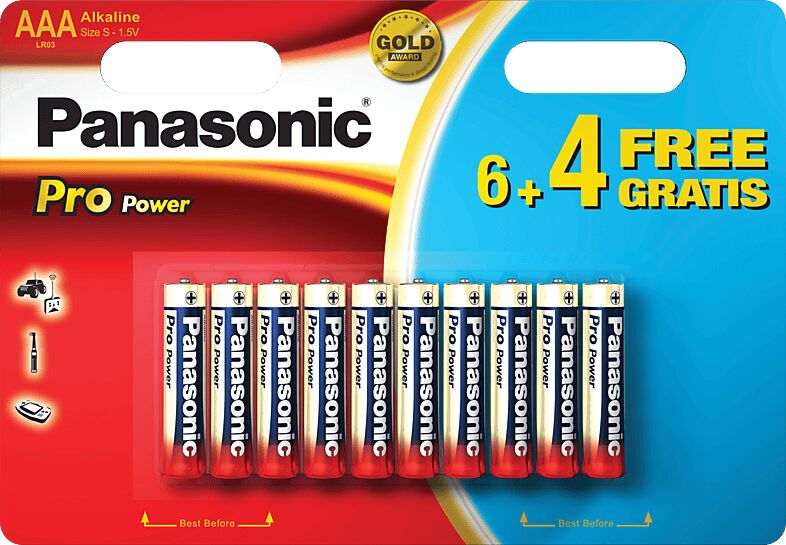 Panasonic BATTERIE  LR03PPG/10BW 6+4F