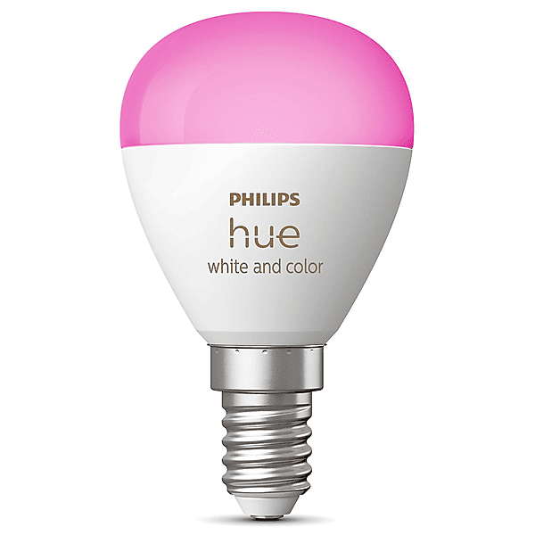 philips lampadina led  hue w&c sferetta e14