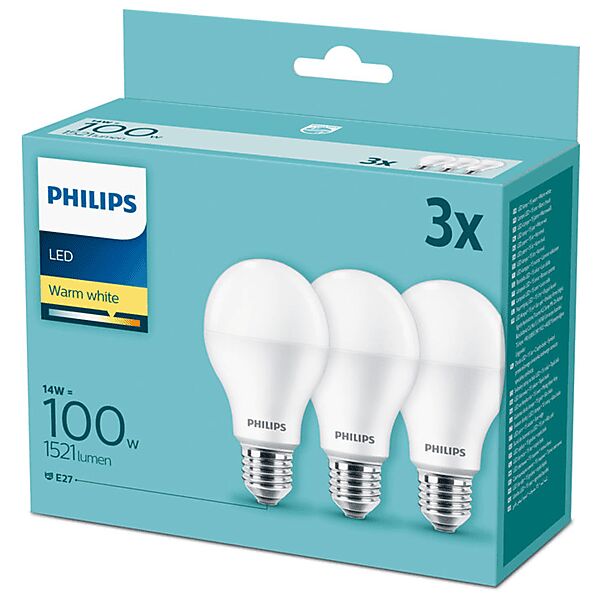 philips lampadina led  3xgoccia 100w luce calda