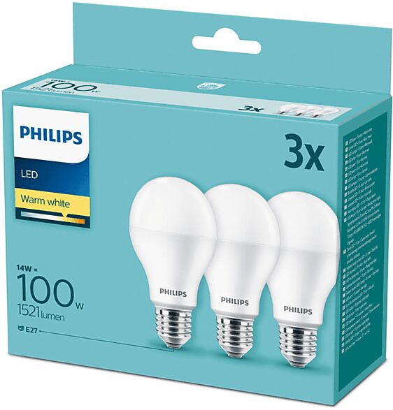 philips lampadina led  3xgoccia 100w luce calda