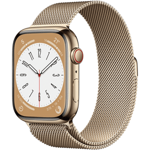 Apple Watch Series 8 GPS + Cellular 45mm Cassa in acciaio inossidabile color oro con Loop maglia milanese