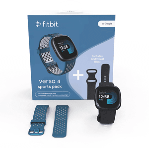 FITBIT SMARTWATCH  VERSA 4 BUNDLE, nero/ nero zaffiro