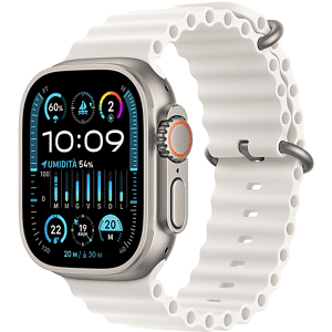 Apple Watch Ultra 2 GPS + Cellular, Cassa 49 mm in titanio con Cinturino Ocean bianco