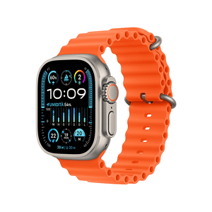 Apple Watch Ultra 2 GPS + Cellular, Cassa 49 mm in titanio con Cinturino Ocean arancione