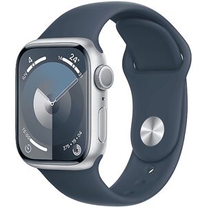 Apple Watch Series 9 GPS, Cassa 41 mm in alluminio argento con Cinturino Sport blu inverno - M/L