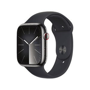 Apple Watch Series 9 GPS + Cellular, Cassa 41 mm in acciaio inossidabile color grafite con Cinturino Sport mezzanotte - S/M