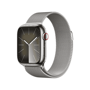 Apple Watch Series 9 GPS + Cellular, Cassa 41 mm in acciaio inossidabile color argento con Loop maglia milanese