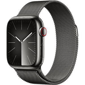 Apple Watch Series 9 GPS + Cellular, Cassa 41 mm in acciaio inossidabile color grafite con Loop maglia milanese