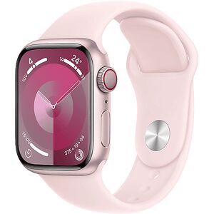 Apple Watch Series 9 GPS + Cellular, Cassa 41 mm in alluminio rosa con Cinturino Sport confetto - M/L