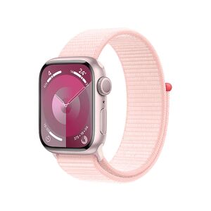 Apple Watch Series 9 GPS + Cellular, Cassa 41 mm in alluminio rosa con Sport Loop confetto