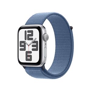 Apple Watch SE GPS, Cassa 44 mm in alluminio argento con Sport Loop blu inverno 2023