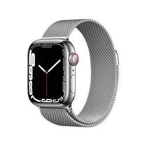 Apple Watch Series 7 GPS+Cellular 41mm in acciaio argento - Loop Maglia Milanese