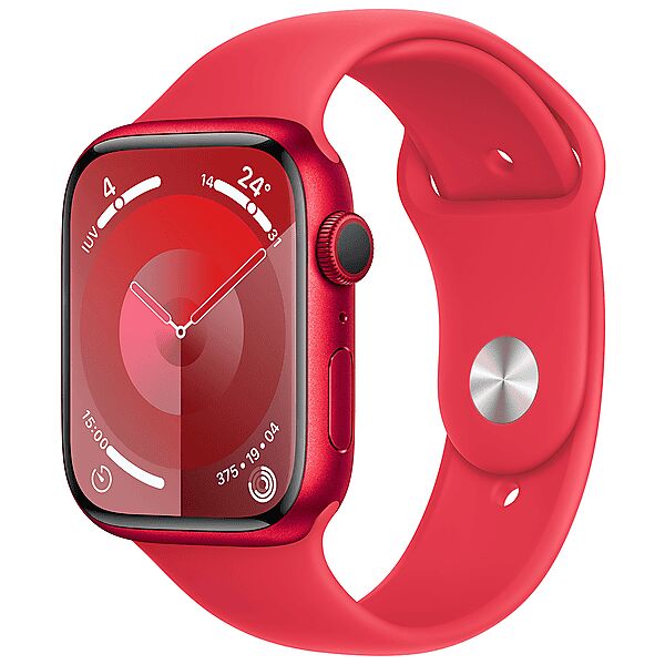 apple watch series 9 gps cassa 45 mm in alluminio (product)red con cinturino sport - m/l