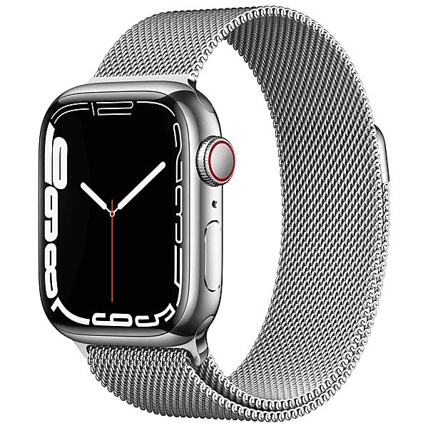 apple watch series 7 gps+cellular 41mm in acciaio argento - loop maglia milanese