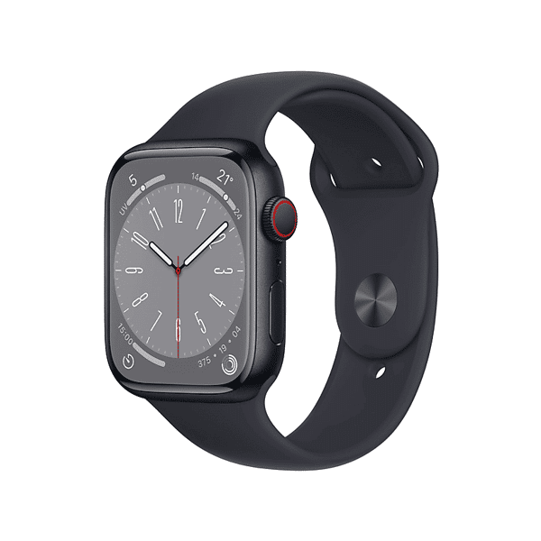 apple watch series 8 gps + cellular 45mm cassa in alluminio color mezzanotte con cinturino sport mezzanotte - regular