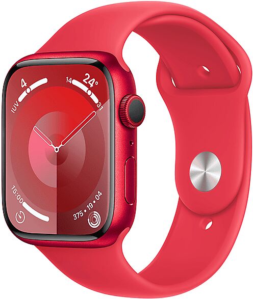 apple watch series 9 gps cassa 45 mm in alluminio (product)red con cinturino sport - m/l