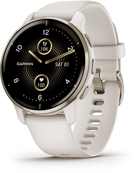 garmin smartwatch  venu 2 plus, ivory cream gold