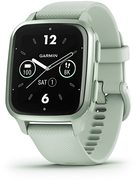 garmin smartwatch  venu sq 2, cool mint