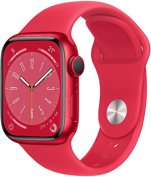 apple watch series 8 gps + cellular 41mm cassa in alluminio (product)red con cinturino sport - regular