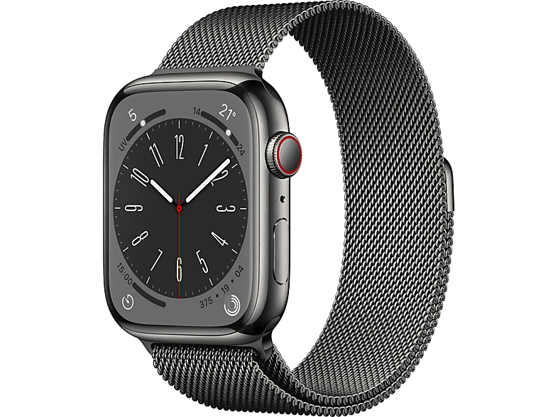 Apple Watch Series 8 GPS + Cellular 45mm Cassa in acciaio inossidabile color grafite con Loop maglia milanese