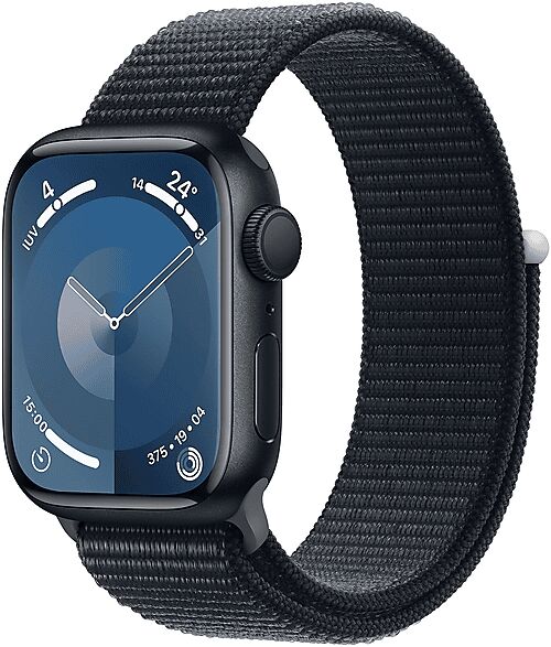 Apple Watch Series 9 GPS, Cassa 41 mm in alluminio mezzanotte con Sport Loop