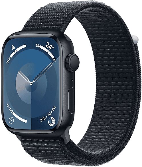 Apple Watch Series 9 GPS, Cassa 45 mm in alluminio mezzanotte con Sport Loop