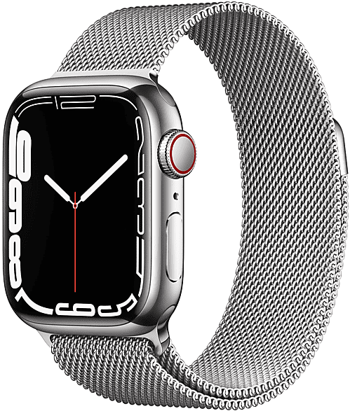 Apple Watch Series 7 GPS+Cellular 41mm in acciaio argento - Loop Maglia Milanese